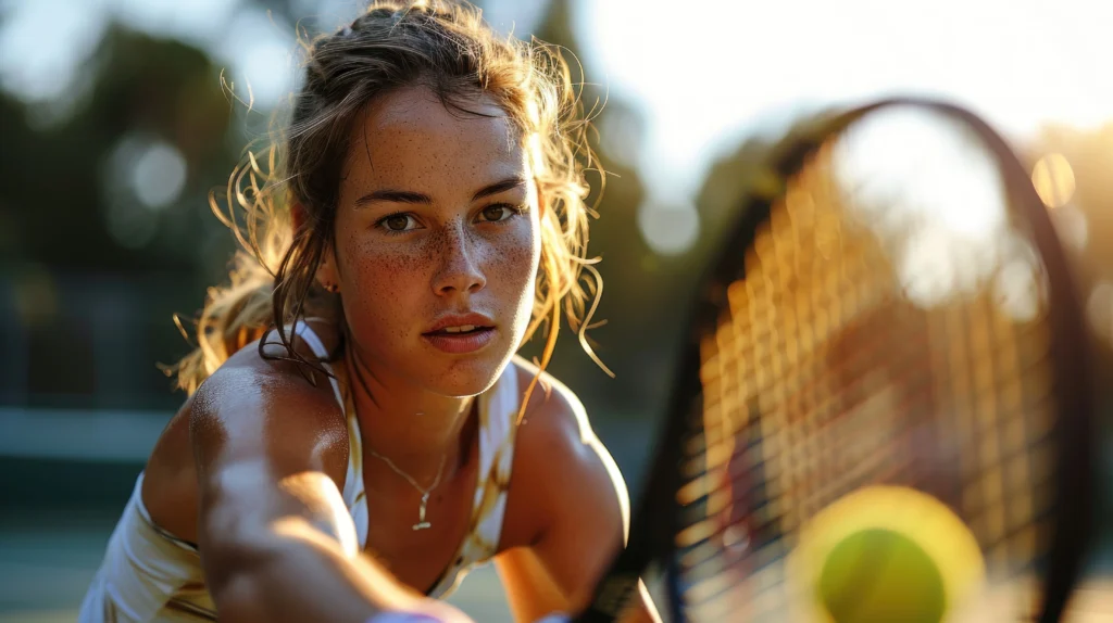 portrait athletic female tennis player